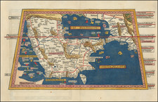 Middle East and Arabian Peninsula Map By Claudius Ptolemy / Lienhart Holle