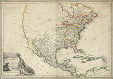 United States and North America Map By Louis Brion de la Tour / Esnauts & Rapilly