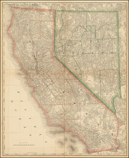 Nevada and California Map By William Rand  &  Andrew McNally