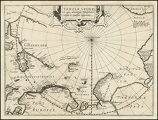 Polar Maps, Scandinavia and Iceland Map By Jodocus Hondius