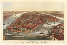 New York City Map By Nathaniel Currier  &  James Merritt Ives