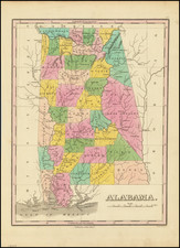 Map of Louisiana, Mississippi, and Alabama: Finley 1826