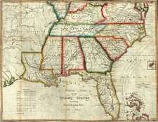 South, Southeast, Texas and Plains Map By John Melish