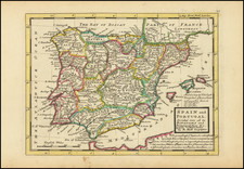 Spain and Portugal Map By Herman Moll