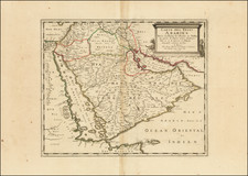 Carte Des Trois Arabies Tiree en Partie de l'Arabe de Nubie, en partie de divers autres Autheurs . . . 1654