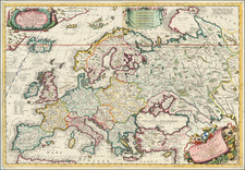 [Europe]   Parte Occidentale Dell' Europa . . .  [and] Parte Orientale Dell' Europa . . .  [Coronelli's 2 sheet map of Europe] By Vincenzo Maria Coronelli