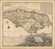 Caribbean and Jamaica Map By Matthaus Seutter