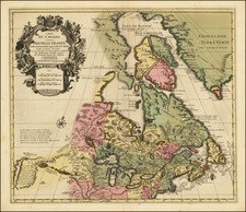 Carte Du Canada ou de la Nouvelle France et des Decouvertes qui y ont ete faites . . . [Map of Canada or New France and the Discoveries Made Therein . . .] By Covens & Mortier