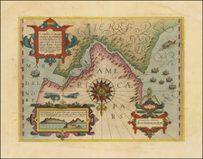 Polar Maps, Argentina and Chile Map By Jodocus Hondius / Gerard Mercator