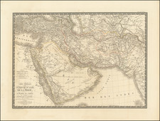 Central Asia & Caucasus, Middle East, Arabian Peninsula, Persia & Iraq and Turkey & Asia Minor Map By Adrien-Hubert Brué