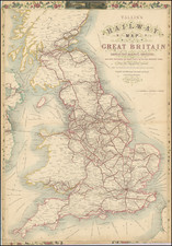 Tallis's Railway Map of Great Britain Showing the Railways Completed, and the Stations on Each Line, Up To The Present Time, with the Steamboat Tracks From the Principal British and Continental Ports. .  . By John Tallis / John Rapkin