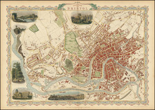 England and British Counties Map By John Tallis