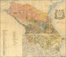 Central Asia & Caucasus Map By Military Topographic Department of the Caucasus