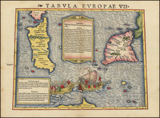 Malta, Sardinia and Sicily Map By Sebastian Munster