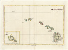 Carte Des Iles Hawaii . . . 1834 By Jules Sebastian Cesar Dumont-D'Urville