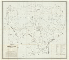 Texas, Oklahoma & Indian Territory and New Mexico Map By United States Bureau of Topographical Engineers