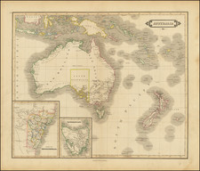 Australia and New Zealand Map By Daniel Lizars