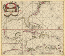 Mid-Atlantic, Florida, Southeast, Caribbean and Central America Map By Johannes Van Keulen