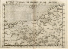 Europe, Poland, Baltic Countries and Germany Map By Girolamo Ruscelli