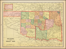 Oklahoma & Indian Territory Map By George F. Cram