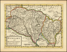 Hungary and Romania Map By Herman Moll