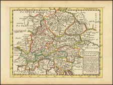 Austria, Czech Republic & Slovakia and Süddeutschland Map By Herman Moll