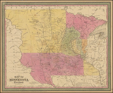 Minnesota, North Dakota and South Dakota Map By Thomas, Cowperthwait & Co.