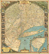 New York City and New York State Map By National Geographic Society