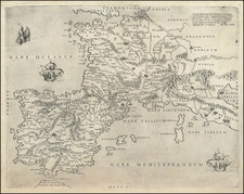 France and Spain Map By Antonio Lafreri