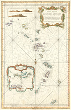 Caribbean, Virgin Islands and Other Islands Map By Jacques Nicolas Bellin