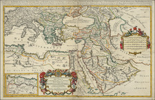 Turkey, Mediterranean, Middle East, Arabian Peninsula and Turkey & Asia Minor Map By Alexis-Hubert Jaillot