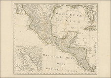 Florida, Mexico and California Map By Franz Anton Schraembl