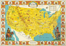 United States, South, Texas, Midwest, Plains, Southwest and Pictorial Maps Map By Old Western Trading Post Ltd. / Fran Dowie