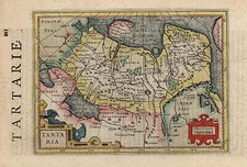 Alaska, Asia, China, Central Asia & Caucasus and Russia in Asia Map By Jodocus Hondius - Michael Mercator