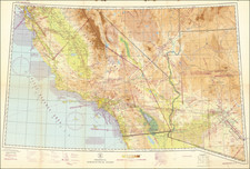 Arizona, Nevada, California and World War II Map By U.S. Coast & Geodetic Survey