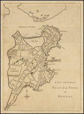 Massachusetts, Boston and American Revolution Map By Gentleman's Magazine