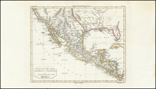 Possessioni della Spagna nell'America Settentrionale Carta Generale del Messico By Fratelli Bordiga