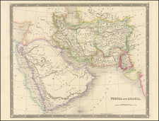 Middle East, Arabian Peninsula and Persia & Iraq Map By Henry Teesdale