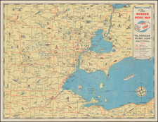 Ohio and Michigan Map By Hagstrom Company Inc.