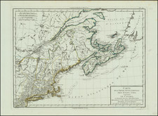 Carte De La Partie Septentrionale Des Etats Unis, comprenant Le Canada, La Nouvelle Ecosse, New Hampshire, Massachuset's Bay, Rhode-Island, Connecticut, avec partie de Pensilvanie et New-Jersey By Mentelle  &  Pierre-Gilles Chanlaire