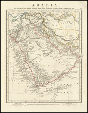 Arabia Sive Regio inter Mare Medio, Arabicum Sinum, Mare Erythraeum, Persicum Sinum, et Euphratem fl. sita By Aaron Arrowsmith