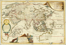 Asia and Australia Map By Vincenzo Maria Coronelli