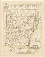 [ Arkansas ]   Neueste Karte von Arkansas mit seinen canaelen strassen & entfernungen der Hauptpunkte . .1845 By Joseph Meyer