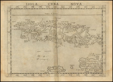 Caribbean and Cuba Map By Girolamo Ruscelli