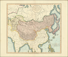 China, Korea, Central Asia & Caucasus and Russia in Asia Map By John Cary