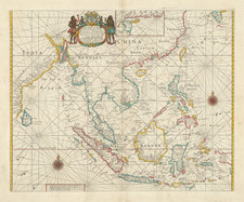 Indian Ocean, China, India, Southeast Asia, Philippines, Singapore, Indonesia and Thailand, Cambodia, Vietnam Map By Samuel Thornton