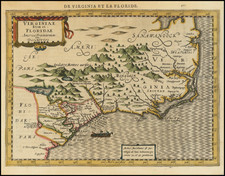 Southeast, North Carolina and South Carolina Map By Johannes Cloppenburg