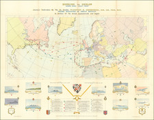 Atlantic Ocean, Europe, British Isles and World War II Map By London Geographical Institute