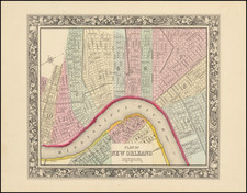 Plan of New Orleans   By Samuel Augustus Mitchell Jr.