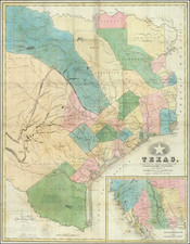 Map of Texas Compiled from Surveys on record in the General Land Office of the Republic, to the year 1839 . . . (with Guide to the Republic of Texas: Consisting of a Brief Outline of the History of its Settlement, A General View of the Surface of the Country; It's Climate, Soils, Productions...) By Hunt & Randel